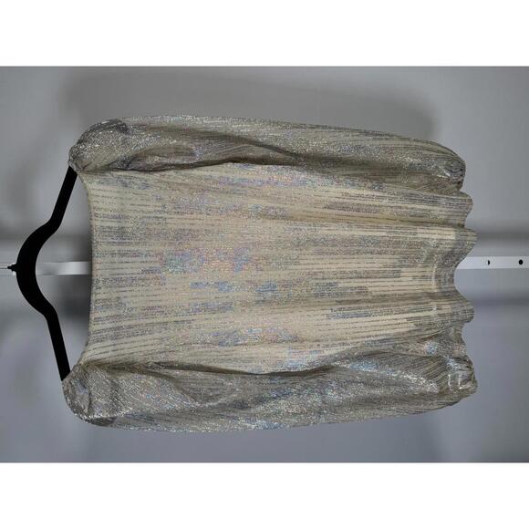 NWT Colleen Lopez Metallic Shimmer Peasant Blouse Size Small - Picture 3 of 6